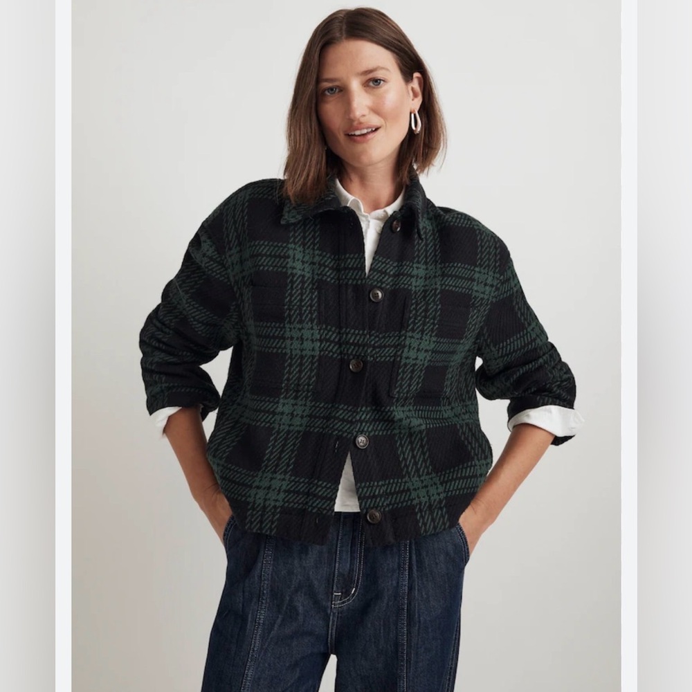 Madewell boxy plaid shirt jacket